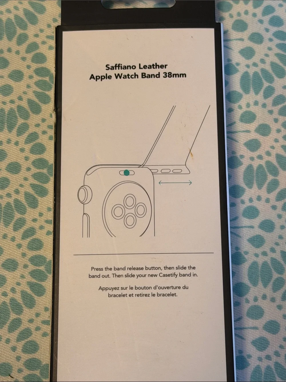 Casetify Black iWatch 38mm Band with White Mouse Ears and Rose Gold Buckle